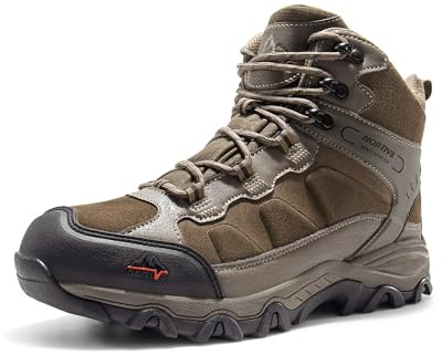 NORTIV 8 Men's Waterproof Lightweight Hiking Boots,Coffee,13W
