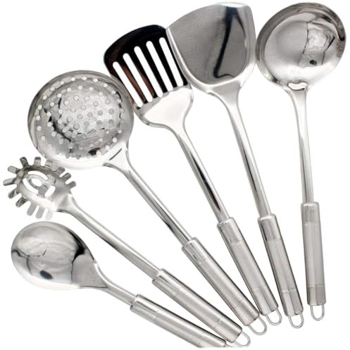 Utensili da cucina impostati utensili in acciaio inossidabile 6pcs/set di utensili da cucina in metallo set utensili da cucina in acciaio inossidabile sospeso inossidabile per il ristorante