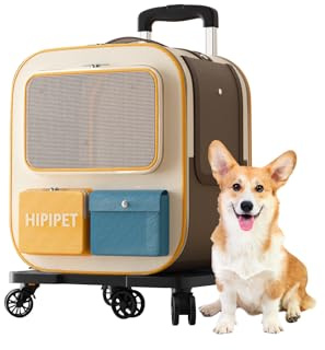Galatée Zaino Per Animali Domestici Con Ruote, Zaino Per Gatti Comfort Con Ruote Removibili, Trasportino Per Animali Domestici, Zaino Per Cani Ideale Per Viaggi/Escursioni/Uso All'Aperto(Blu)