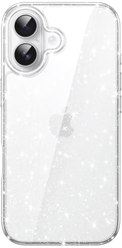 JETech Glitzer Hülle für iPhone 17 6,3 Zoll, Bling Glitter Stoßfest Handyhülle, Niedliche Glitzernde für Frauen und Mädchen (Durchsichtig)