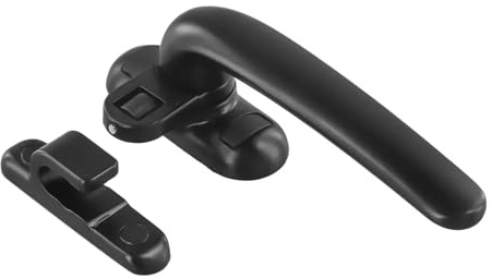 Manija de ventana universal con llave de bloqueo, herrajes for el hogar, 1 unidad(Black Right)