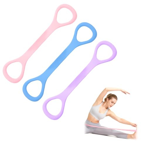 TMZELOA Juego de 3 bandas de resistencia para fitness, juego de 8 bandas de entrenamiento de brazos, bandas elásticas para entrenamiento de cuerpo completo, entrenamiento muscular, pecho, ejercicios