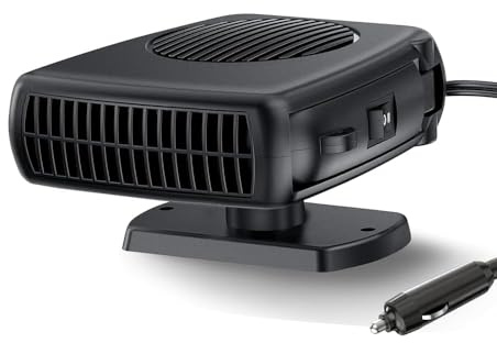 Blytra Riscaldatore Auto 12V Accendinio, 200W Riscaldatore Rapido & Sbrinatore, Ventilatore 360° per Interni, Riscaldatore per Auto 12V Portatile per Vetture, Camper (Nero)