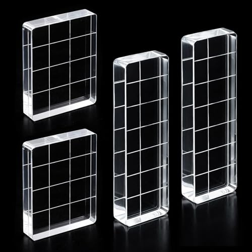 Set di 4 blocchi acrilici per timbri in silicone, 0,7 cm, spessore 0,7 cm, blocchi acrilici per scrapbooking, album fotografico fai da te