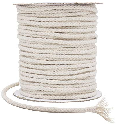 Tenn Well Macrame Cord, 5mm 165 Feet Cotton Braided Macrame Rope for Plant Hangers Wall Hangings DIY Crafts (Beige)