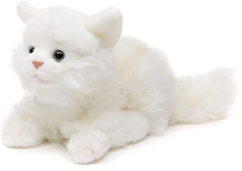 Uni-Toys - Katze weiß, liegend - 20 cm (Länge) - Plüsch-Kätzchen - Plüschtier, Kuscheltier