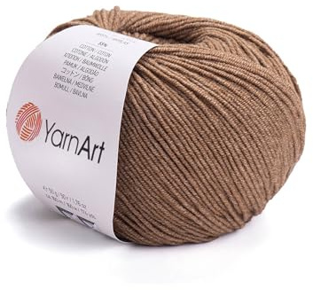 YarnArt Jeans Sport Yarn 55% Algodón, 45% Acrílico - 1 Madeja/Ovillo, 50 g, 174 Yardas - Hilo Suave para Amigurumi (40)
