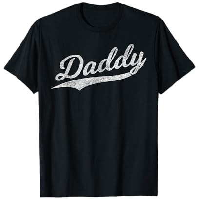 Maglia da baseball con scritta Daddy in stile corsivo, per festa del papà Maglietta