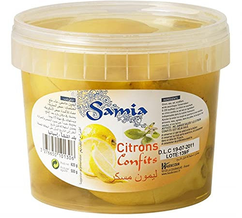 SAMIA - Citrons Confits 500G - Saveur exotique pour vos plats - Epicerie Salée de qualité - Lot De 2