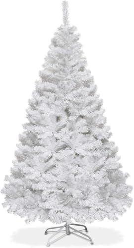 SOARS 150/180/210/240cm Árbol de Navidad de Color Blanco, Agujas de PVC Premium, Árbol de Abeto Artificial, Sin Encender, 350/650/950/1138 Puntas de Ramas, Decoración de Ambiente Navideño (240cm)