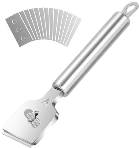 Scraper Tool Set Oven Cleaning Scrape Glass Cooker Cleaning Tool with 6 Spare Replacement Metal for Removing Window Ceramic Glass Wallpaper Door Paint Label Sticker