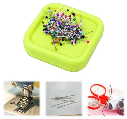 QEEROYO Magnetic Sewing Needle Cushion, Magnetic Pin Cushion, Magnetische Nähen Nadelkissen, Magnetische Aufbewahrungsbox Nadelkissen, Magnetnadelkissen, Magnet Nadelkissen, Nähzubehör,Grün