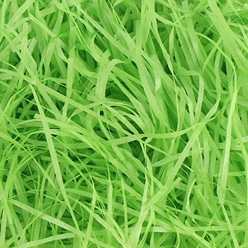 Zhzrche Carta di rafia verde triturata riempitrice di carta pasquale erba per confezione regalo cestino riempimento confezioni regalo di Pasqua forniture per feste