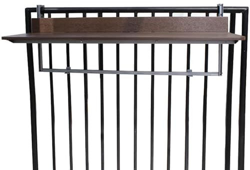 Table De Balcon Suspendue, Table Pliante De Balcon, Table De Balcon Rabattable Avec Hauteur Réglable Cadre En Métal, Table Balustrade Terrasse Pour Extérieur Jardin Bureau(27x60cm/10.6x23.6in)