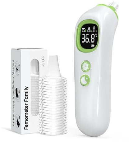 Highly Accurate Digital Ear Thermometer with Smart Age Guidance, Reliable Accuracy Tech - Pre-Warmed Probe, Comfort-Fit Tip, Night Light/Silent Mode, 32 Reading Memory - for Baby, Kids & Adults