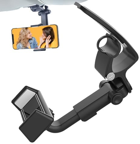 Generisch Soporte para teléfono móvil para coche, parasol para coche, soporte de teléfono giratorio de 360 grados, soporte para teléfono para visera de coche, pesaje seguro y estable para accesorios
