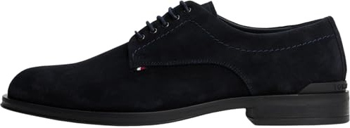 Tommy Hilfiger Uomo Scarpa Derby Corporate in Pelle Scamosciata, Blu (Desert Sky), 43