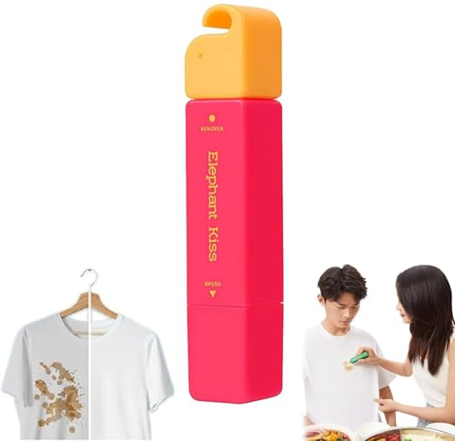 Elephant Kiss Stain Remover Pen, 3-Second Stain Remover Pen for Clothes, Double Head Instant Treater Sticks with Lanyard, Travel & Pocket-Sized, Spot Cleaner (red)