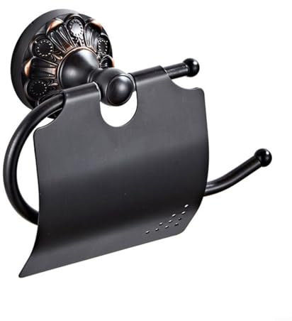 CNANRNANC Dispensador de toallas de papel, moderno soporte de toalla de papel de baño, construcción de latón con cubierta protectora para baño