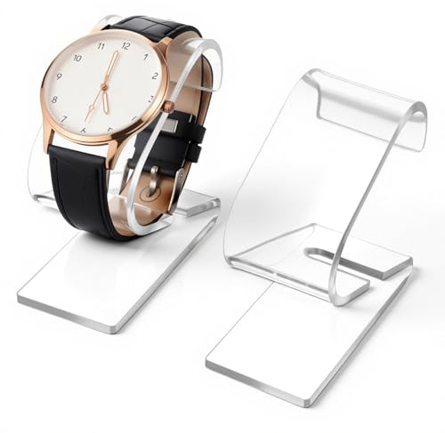 2 supporti trasparenti per orologio da polso, da uomo, da donna, in acrilico, per orologio