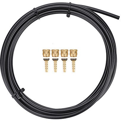 Dilwe Bremsschlauch-Set, inkl. Hydraulischer Bremsölschlauch und 4 Oliven und Verbindungseinsätze für Mountainbike-Ersatz