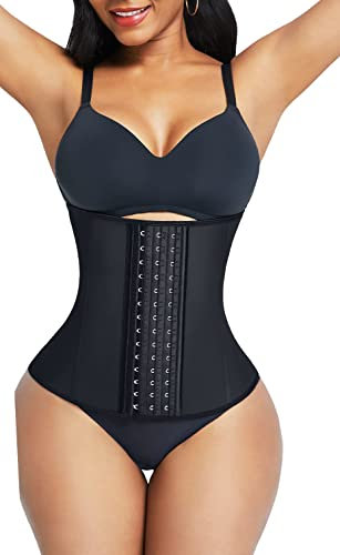 Lilith-Lover Damen Latex Tailenmieder 3 Spalten Haken 9 Spiral Stahl entbeint Unterbrust Korsett Cincher Shaper Waist Trainer Corsage