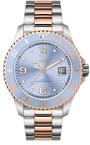 Ice-Watch - ICE steel Sky silver rose-gold - Silbergraue Damenuhr mit Metallarmband - 016770 (Medium)