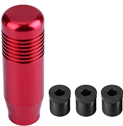 Yosoo Health Gear Robuster Schaltknauf Für Manuelle Getriebe Hochwertiger Schalthebelgriff Aus 8,5 Cm Aluminiumlegierung Mit 3 Adaptern, Passend Kompatible Fahrzeuge (Rot)