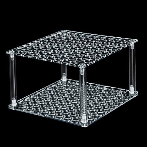 Outus 96-Loch Acryl Stifthalter Pinselhalter Schreibtisch Ständer Organizer für Bleistifte Pinsel Marker Display und Haus Lagerung (1 Stück, Transparent)
