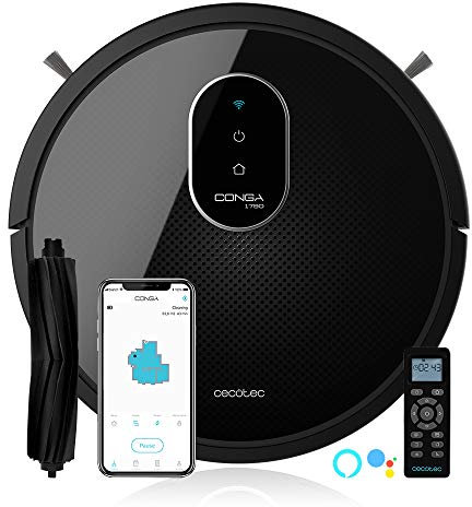Cecotec Robot Aspirapolvere Conga 1790 Ultra. iTech SmartGyro, Pulizia Ordinata, 2200 Pa, App con Mappa Spazzolino per Animali domestici, Virtual Voice