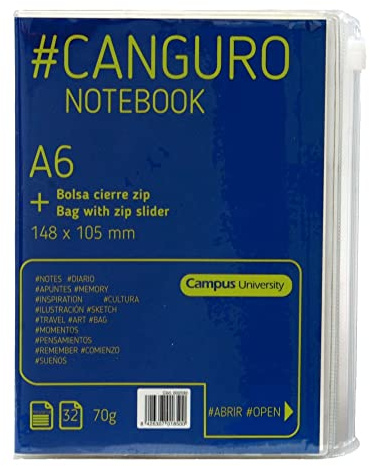 Plus Office Notizbuch, 32 Stunden, A6, horizontal, mit Reißverschluss, 4 Stück