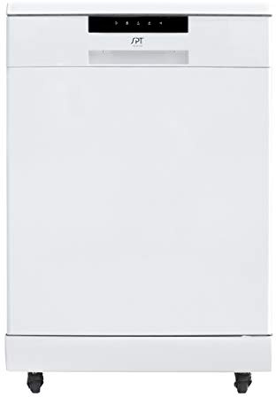 SPT SD-6513WA 24″ Wide Portable Dishwasher with ENERGY STAR, 6 Wash Programs, 10 Place Settings and Stainless Steel Tub – White