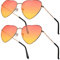 2 Sonnenbrillen, Herz, Hippie-Sonnenbrille, Hippie-Sonnenbrille, Hippie-Sonnenbrille, mit Metallrahmen, dünn, schöne Brille, Retro, Vintage, Rot und Gelb