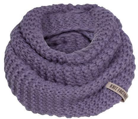KNIT FACTORY - Alex Loop Schal - Schlauchschal - Winterschal - Rundschal - Herrenschal - Damenschal - Wollschal - Grob gestrickten Rippenmuster - Für Damen und Herren - Violett
