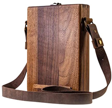 Ziennhu Writers Messenger Holztasche, Walnussholz, A5, Holzbox für Künstlerwerkzeug und Pinselaufbewahrung, Mehrzweck-Umhängetasche aus , Kunst, Kreativitätsset, tragbare Holzkiste für Maler,