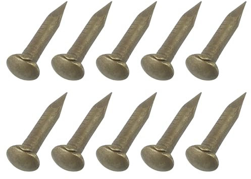 sourcing map 200 chiodi piccoli in ottone, 1,2 x 8 mm, a testa tonda, per la lavorazione del legno e progetti fai da te, color bronzo