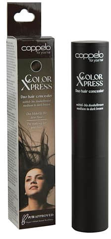 COPPELO Duo Hair Concealer - Grauhaarkaschierung für Frauen und Männer - Haar Make-Up für die Haare - Ansatzpuder vegan und natürlich für mittel- und dunkelbraunes Haar