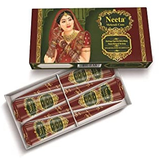 4 Pcs Henna Mehndi Cones Dark Brown Mehndi | All Natural Body Art Organic Hebral Temporary Tattoo | Ready to Use Henna