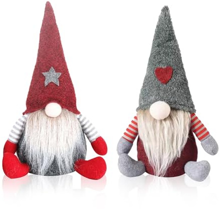 JAADU 2 Pièces GNOME de Noël, Lutins de Noël Décoration, Figurines GNOME pour Décor de Noël Maison, Bureau, Cheminée et Fête