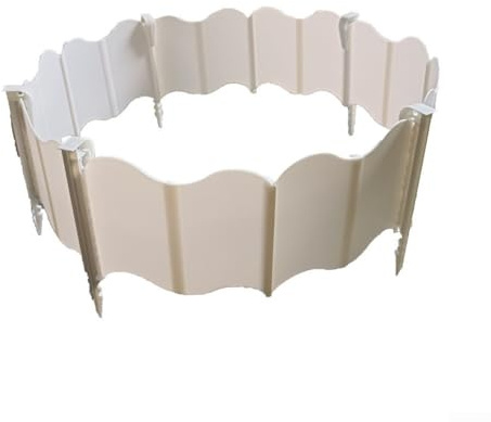 Borde de jardín para paisajismo de parterres, bordes de césped con secciones entrelazadas y construcción resistente a la intemperie para un uso duradero (20 blancos + 10 clavos)