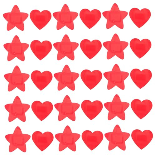 GANAZONO 30pcs Bandages Heart Star Shapes Breathable Flexible Adhesive Plasters for Scrapes Wounds Care Portable Stylish Fun Designs for Boys