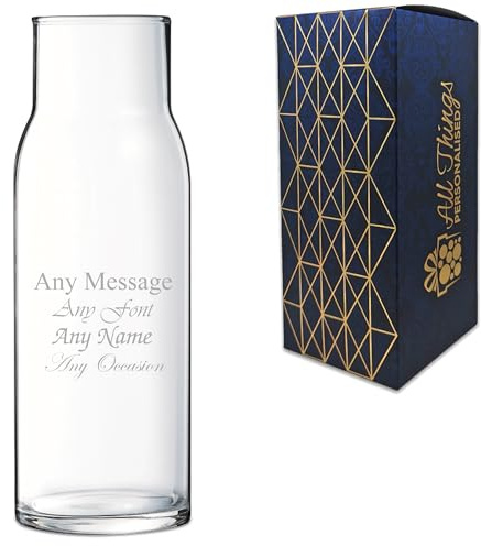 Personalised Engraved 25cm Narrow Neck Vase, Customise with Any Name or Message, Gift Box Included, Laser Engraved, Bespoke Keepsake for Wedding Birthday Retirement