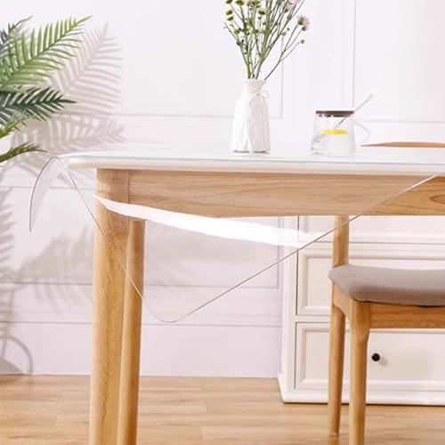 Vattentätt PVC-bordsskydd 110 x 110 cm C plastskydd för soffbord De & s Protect Agst spill och repor