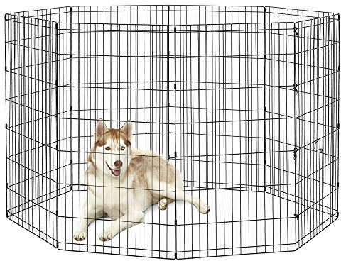 New World B550-48 Cage d'exercice et parc pour chien sans porte ; 60,96 cm x 121,92 cm ; Revêtement de finition noir