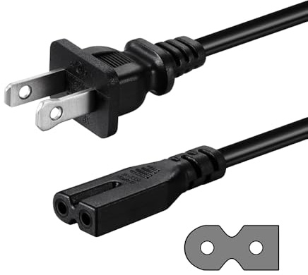 2 Prong AC Power Cord Compatible with Vizio D/E/M Series HDTV, Vizio Sound Bar Power Cable Replacement