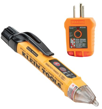 Klein Tools NCVT5KIT Electrical Test Kit, Dual-Range Non-Contact Voltage Tester with Laser Pointer and GFCI Receptacle Tester
