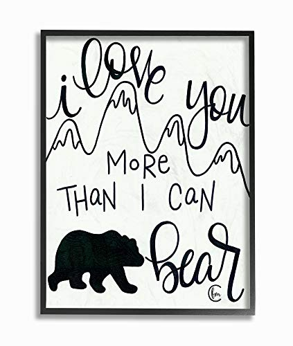 The Kids Room By Stupell I Love You More Than I Can Bear Mountain Typography, 11 x 14, Proudly Made in USA