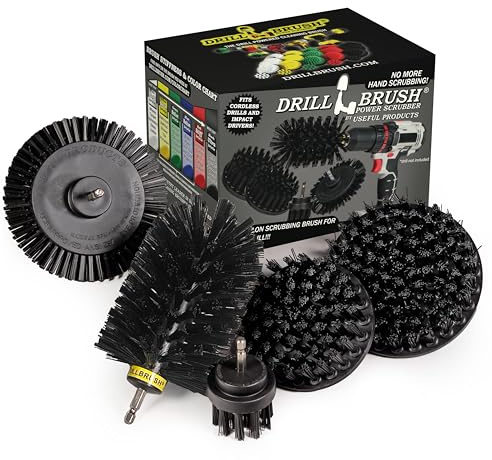 Drill Brush Power Scrubber Non Metal Grill Brush Attachment Kit for Drill
