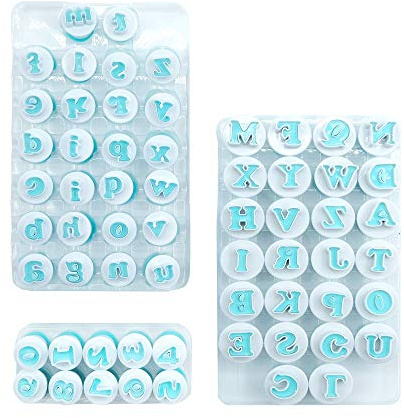 3 Set Fondant Alphabet/Letter Cutters and Number set,Cake Biscuit Mold,Cake Decorating Tools, Cookie Stamp Impress,Embosser Cutter,DIY Sugar Cookies Chocolate Plunger(Number and Letters)…