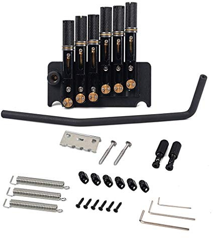 Alnicov 6 String Headless Guitar Bridge Tremolo System with Tailpiece for Electric Guitar Replacement Tools